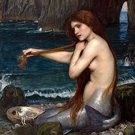A Mermaid Poster 24x36 John William Waterhouse Combing Hair Art Print Mermaids