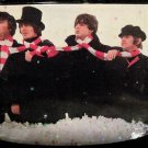 The Beatles HELP ! Snowglobe John Paul George Ringo Candy Cane Scarf Snow Globe