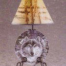 Snow Wolf Plate and Lamp Set