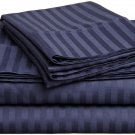 1000TC 100%Egyptian Cotton 4PCS SHEET SET NAVY STRIPE KING SIZE