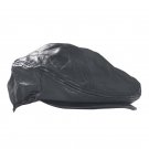 Black leather sports cap