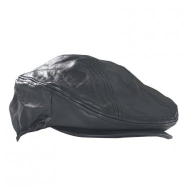 Black leather sports cap