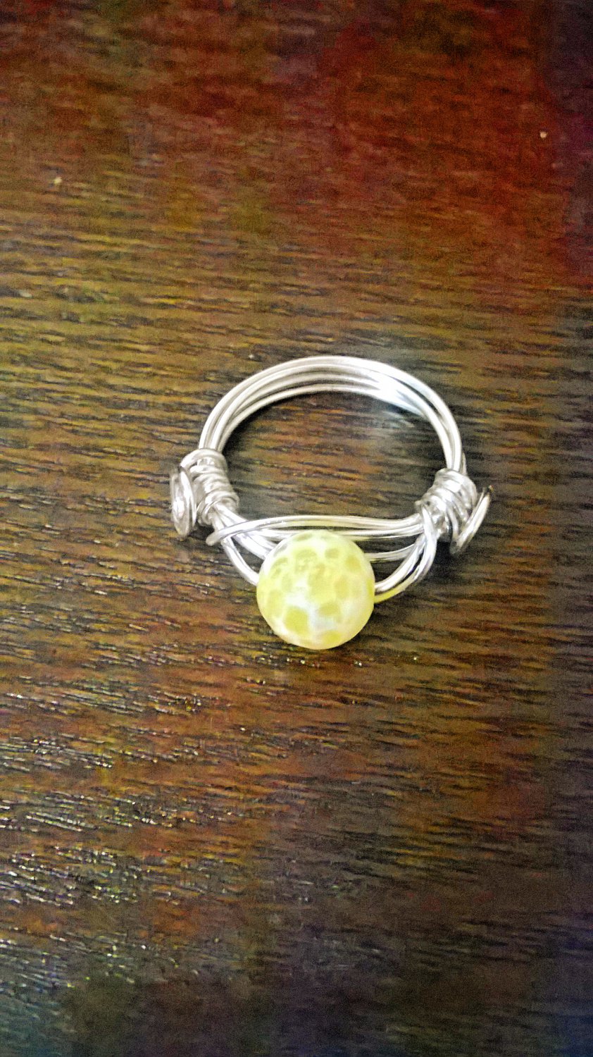 Yellow Fire Agate Ring