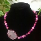 Geode, Dragons Blood , Quartzite & Lepidolite Necklace & Pendant