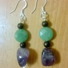 Amethyst & Indian Agate Crystal Earrings