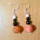 Onyx & Black Obsidian Round Crystal Earrings