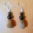 Agate & Obsidian Crystal Earrings