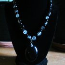 Black stone , Black Jasper and (plastic) beads necklace