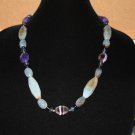 Purple Agate and Blue Agate Necklace
