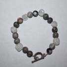 Crackle Quartz and Pink Jasper Bracelet