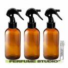 TRIGGER Sprayer Bottles - 3 Piece Set 4 oz Amber Glass Bottles & Body Oil Sample