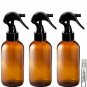 TRIGGER Sprayer Bottles - 3 Piece Set 4 oz Amber Glass Bottles & Body Oil Sample