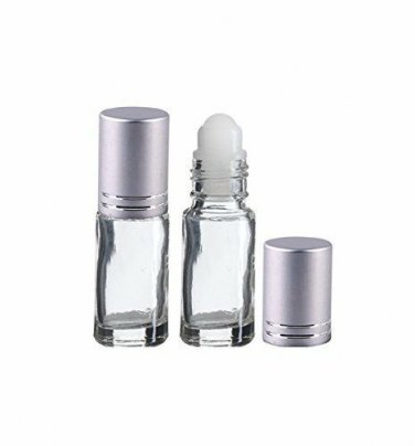 Perfume Studio 5ml Roller Bottles for Essential Oils, Brushed Silver Cap (6pcs)