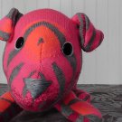 Neon Tiger Striped Sock Dog