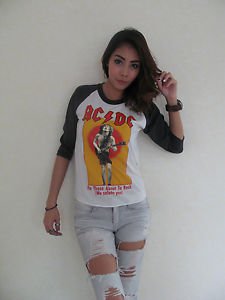 AC/DC -FOR THOSE ABOUT TO ROCK ROCKWARE T-SHIRT----LADIES SIZE SMALL