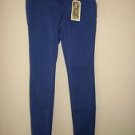 Juniors Sz 3/4 Dark Stretch Jeans By Crest Turquoise Detailing Wow