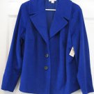42 R OSCAR de la RENTA Navy Blue Antique Buttons Blazer 100% Wool