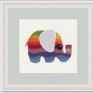 Cross Stitch Pattern of Elephant Rainbow - xspdlpp68BeC