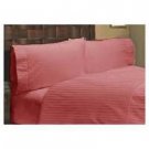 1000TC 100%Egyptian Cotton 4PCS SHEET SET BRICK RED STRIPE TWIN SIZE