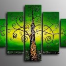 No Frame!! Green Golden Abstract Tree Landscape Wall Home Decor Oil Painting on Canvas