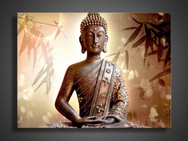 Framed & Stretched and Painted Classical Buddha Oil Painting on Canvas