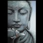 Stretched all art home decor flower oil painting on canvas Religious Sakyamuni Buddha statue Bamboo