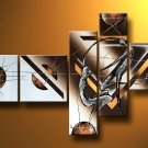 Framed!! 5 Pieces Hand Painted Wall Art Canvas Picture Modern Abstract Home Decor Living Room Set