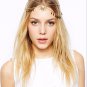 Gold Chain rhinestone Flower Dangle Drop Crown Head Hair Cuff Headband Headpiece