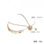 Gold Chain rhinestone Flower Dangle Drop Crown Head Hair Cuff Headband Headpiece
