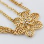 Gold Chain rhinestone Flower Dangle Drop Crown Head Hair Cuff Headband Headpiece