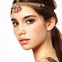 Women Fashion Golden Red Rhinestone Head Chain Headband Head Piece Hair band