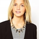 Hot Selling Fashion Mixed Style Chain Crystal Black Bib Big Statement Necklace