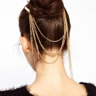 Women Fashion Gold Rhinestone Pink Chain Jewelry Headband Head Hair band