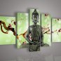 100% Handmade Buddha Green Leaf Oil Painting on Canvas for Home Decor No Frame