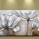 Handicraft tree white flower blossom yellow silivery tulip knife Oil Painting No Frame