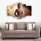 Framed Huge Size Handpainted Wall Art Religion Buddha Flower Oil Painting On Canvas Ready to Hang