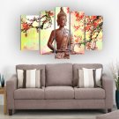 Framed zen religion buddha oil painting on canvas for home decoration Ready to Hang