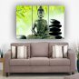 Framed Huge Size Buddha Oil Painting On Canvas Green Flowers Ready to Hang