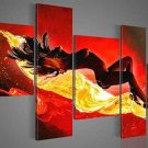 No Frame! Hot Sexy Red Modern Abstract Art Whole Naked Girl Nude Women Oil Painting On Canvas