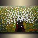 Framed!! Knife painting Flower Oil Painting on Canvas