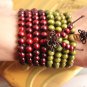 Traditional Original Red And Green Wood Mala Beads Sandalwood Buddha Beads