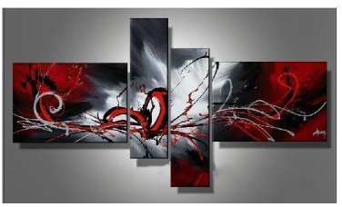 No frame!100% Handpainted Modern abstract Oil Painting On Canvas red black white Wall Art
