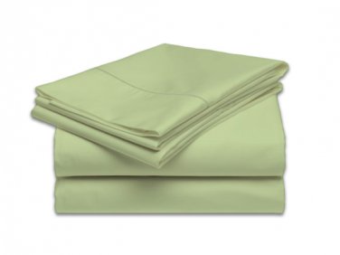 1000 TC Egyptian CottonSheet Set 4PCs SAGE Solid KING SIZE
