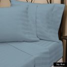 1000 TC Egyptian Cotton Sheet Set 4PCs SKY BLUE STRIPE FULL SIZE