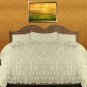 1000 TC Egyptian Cotton Waterfall Ruffle Duvet Set Queen Size Ivory Solid