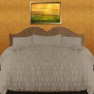 1000 TC Egyptian Cotton Waterfall Ruffle Duvet Set Queen Size Beige Solid