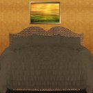 1000 TC Egyptian Cotton Waterfall Ruffle Duvet Set Queen Size Chocolate Solid