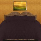 1000 TC Egyptian Cotton Waterfall Ruffle Duvet Set King Size Wine Solid
