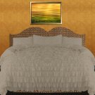 1000 TC Egyptian Cotton Waterfall Ruffle Duvet Set King Size Beige Solid