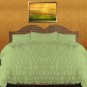 1000 TC Egyptian Cotton Waterfall Ruffle Duvet Set King Size Sage Solid